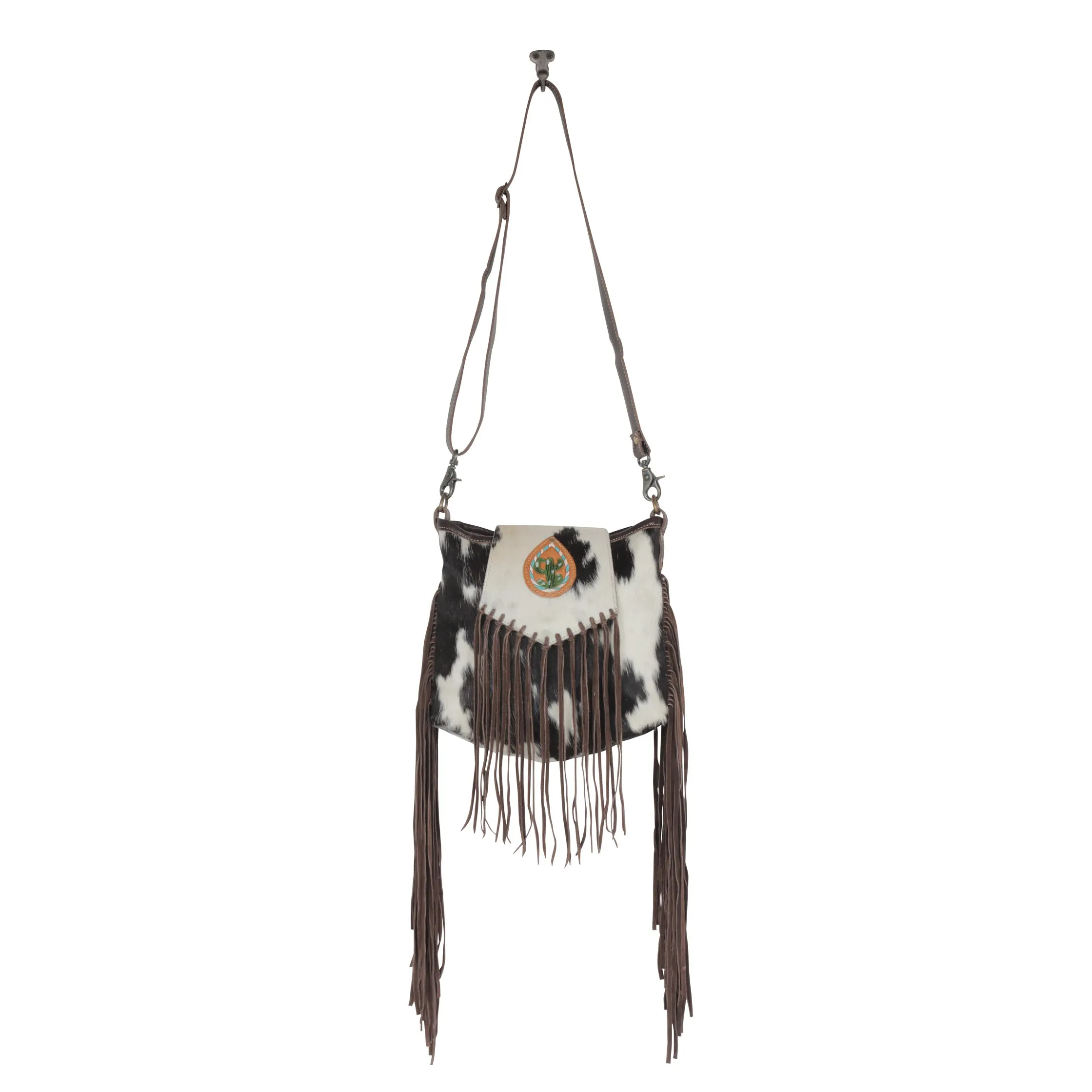 Russet Fringe Leather & Hairon Bag sold by Myra Bag product image thumbnail 4