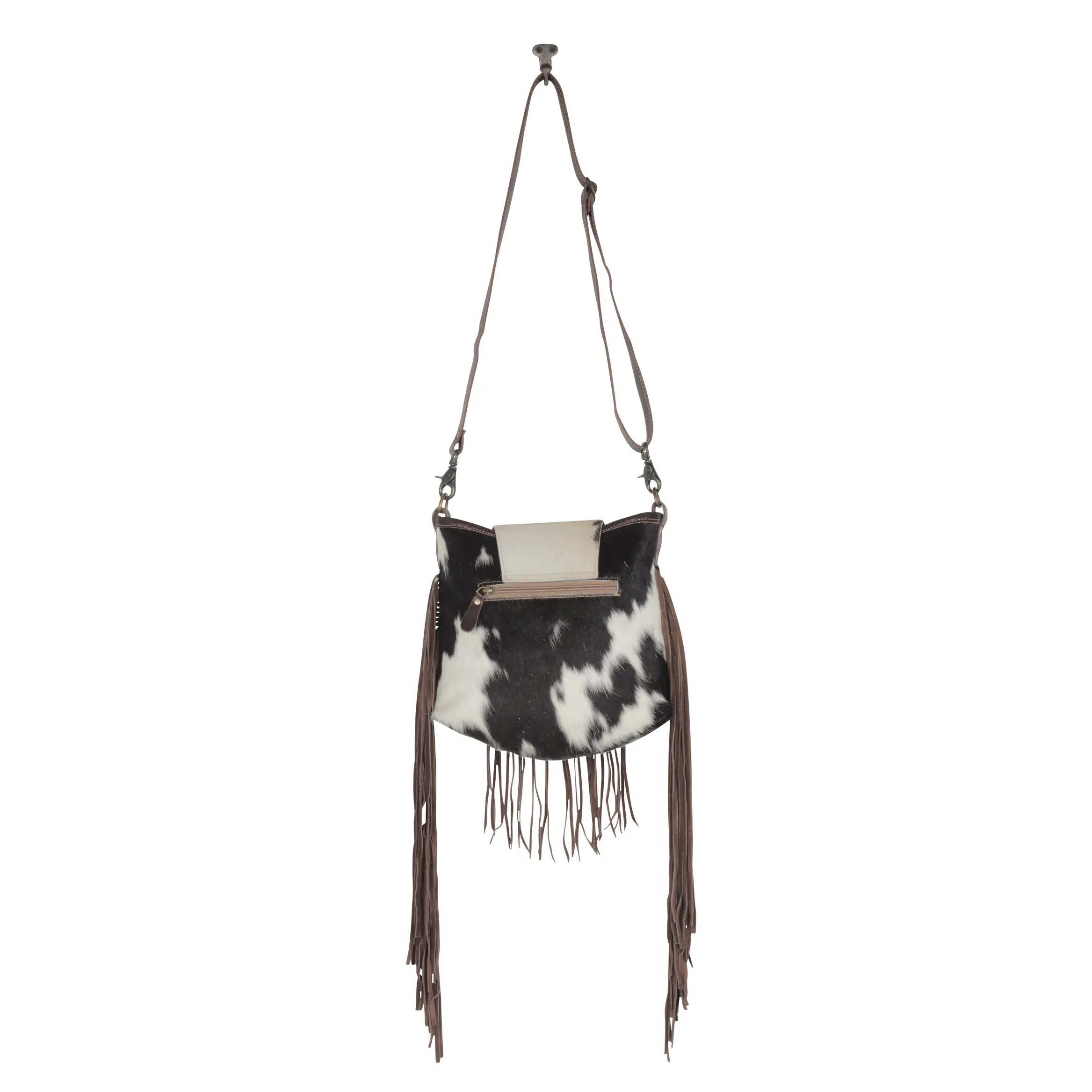 Russet Fringe Leather & Hairon Bag sold by Myra Bag product image thumbnail 5