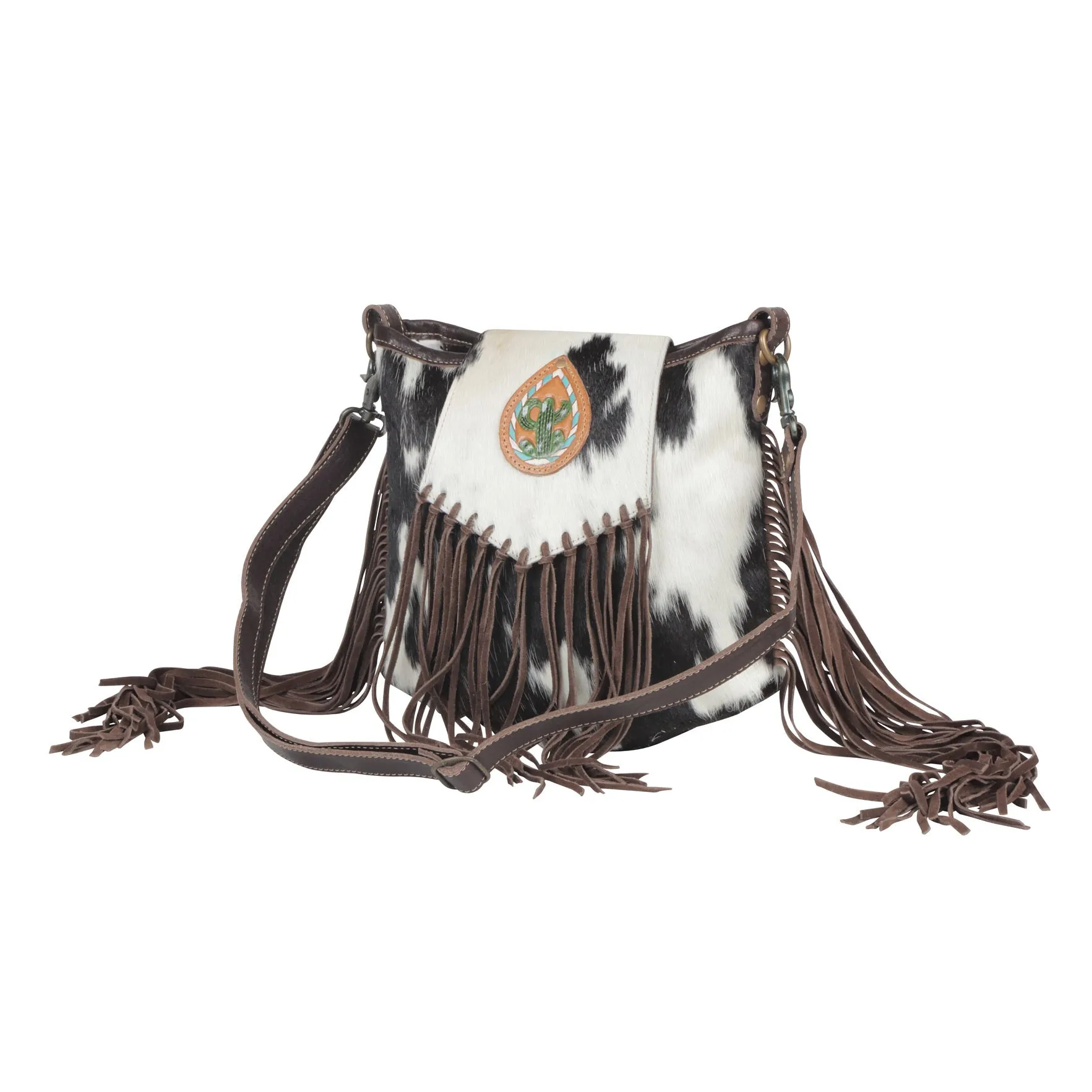 Russet Fringe Leather & Hairon Bag sold by Myra Bag product image thumbnail 2