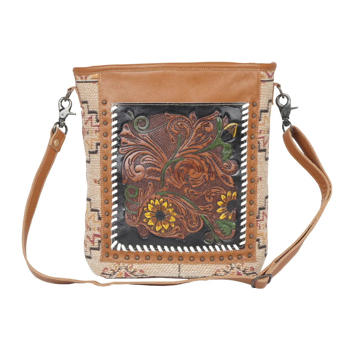 Floral Embers Hand-Tooled Bag sold by Myra Bag