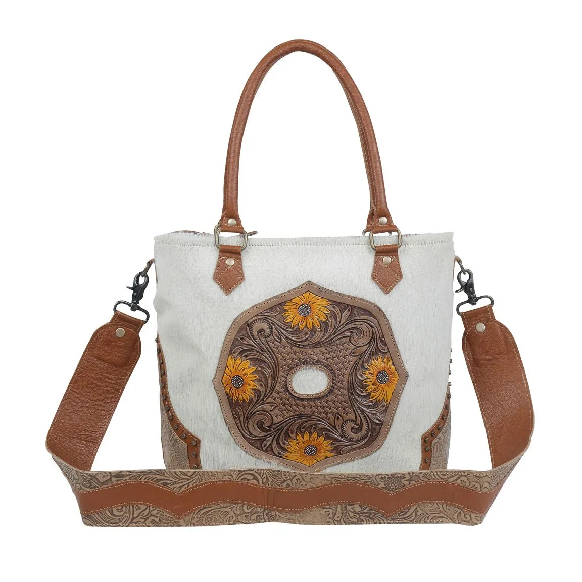 Burnished play Hand-Tooled Bag sold by Myra Bag