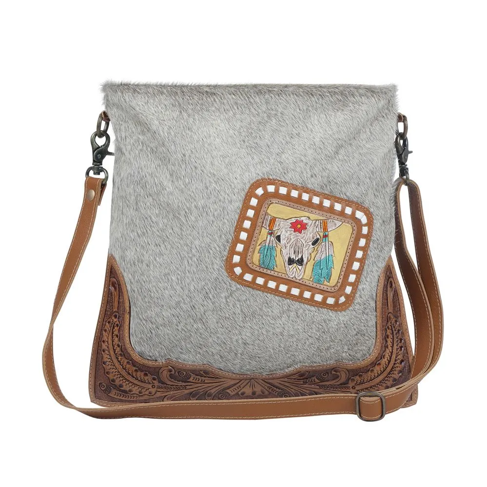 Khadi Hand-Tooled Bag sold by Myra Bag