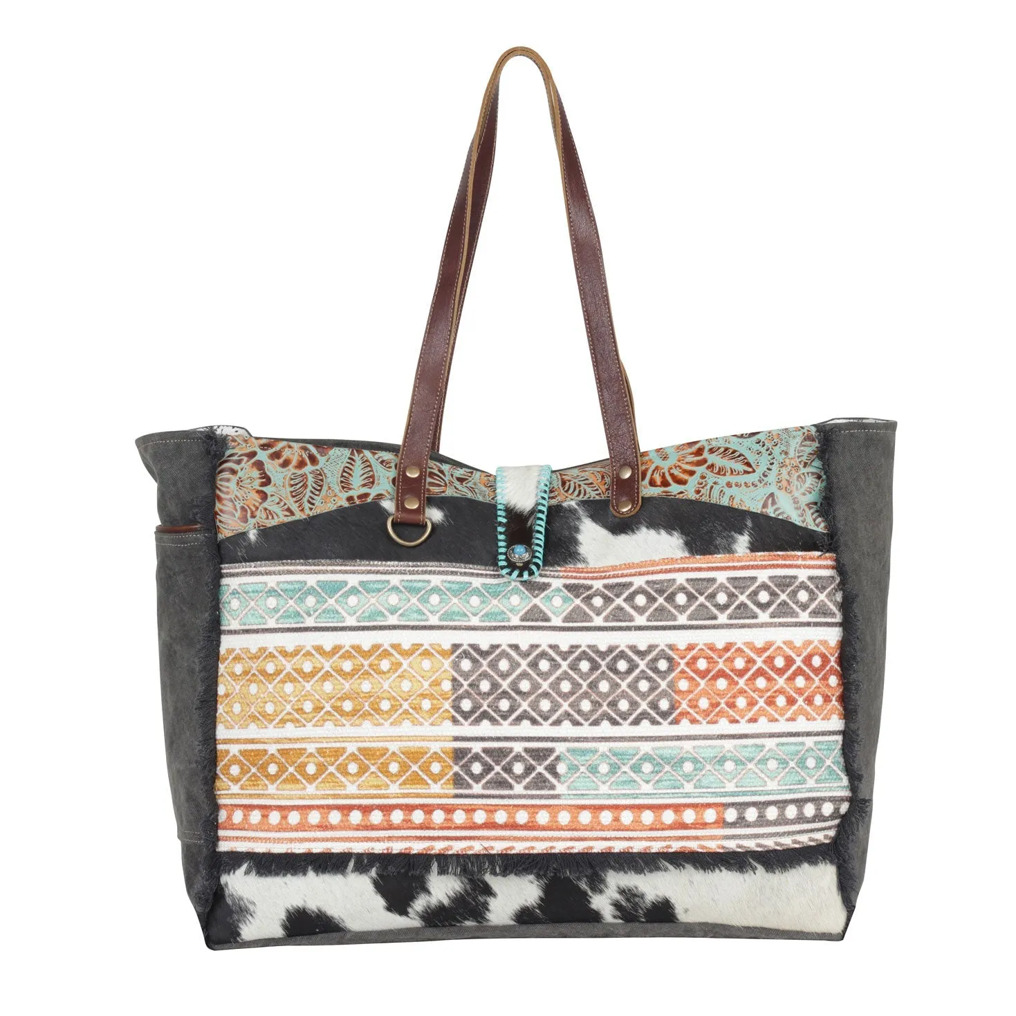 Earthly tones Weekender Bag sold by Myra Bag