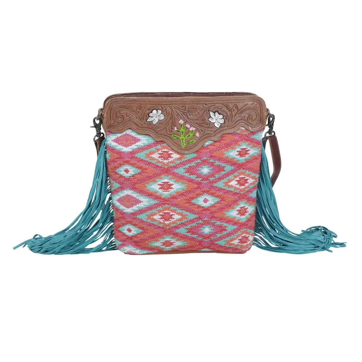 Pantone Pink Hand-Tooled Bag sold by Myra Bag product image thumbnail 3