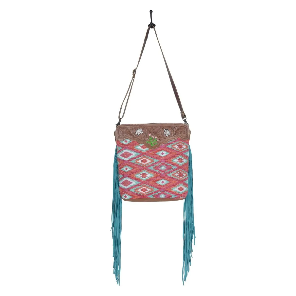 Pantone Pink Hand-Tooled Bag sold by Myra Bag product image thumbnail 4