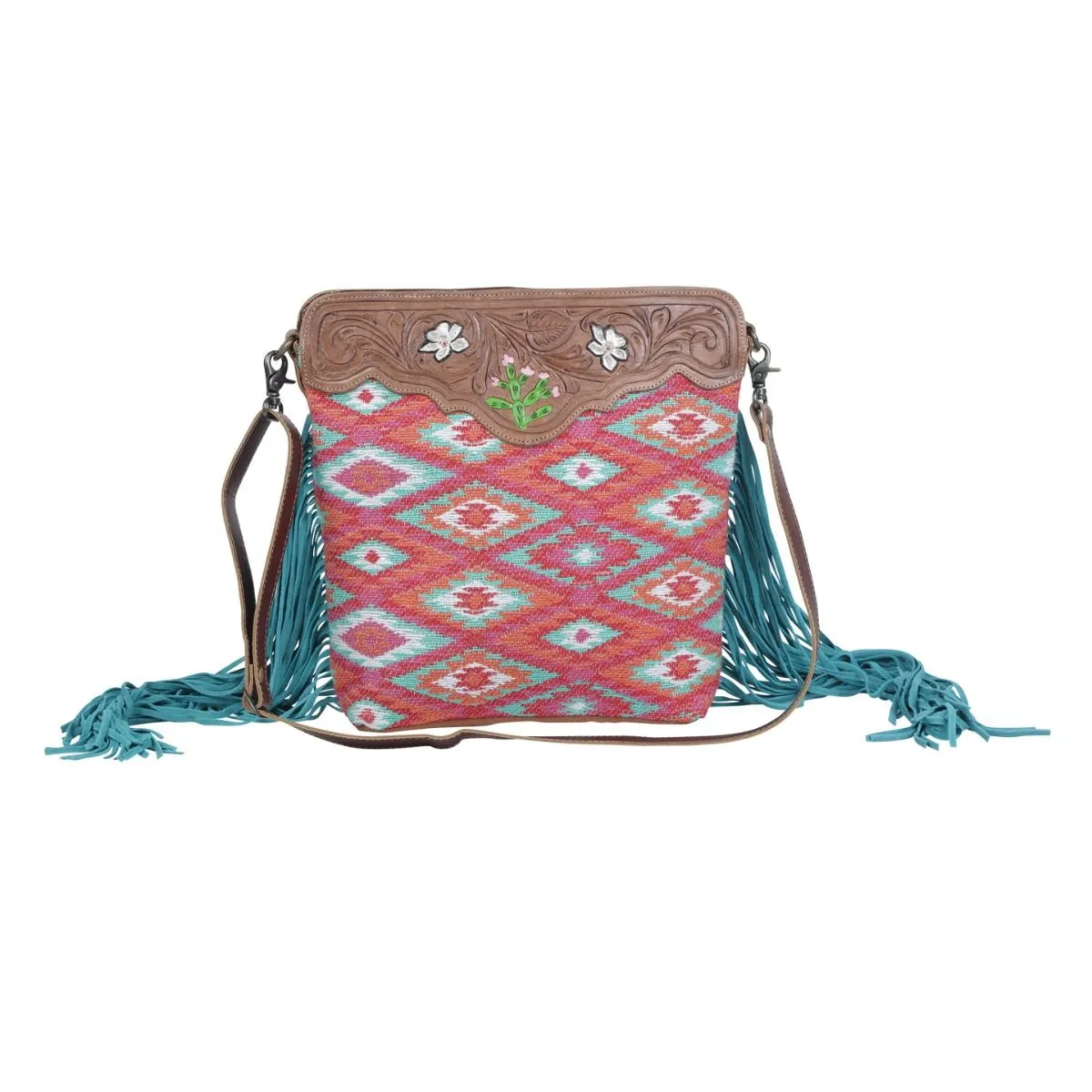 Pantone Pink Hand-Tooled Bag sold by Myra Bag
