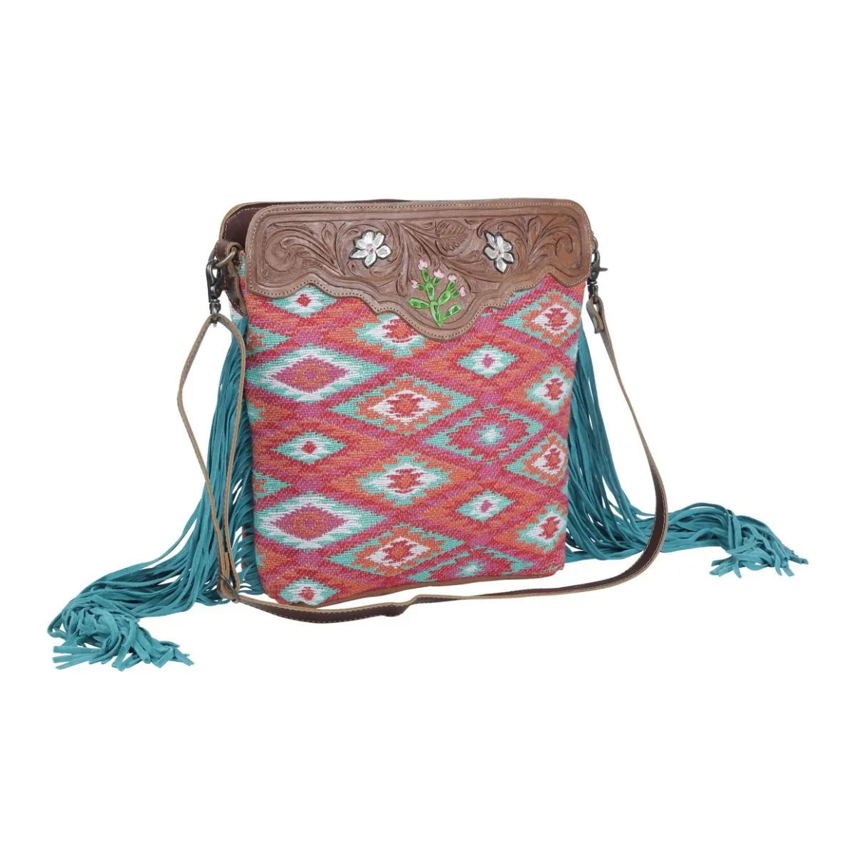 Pantone Pink Hand-Tooled Bag sold by Myra Bag product image thumbnail 2