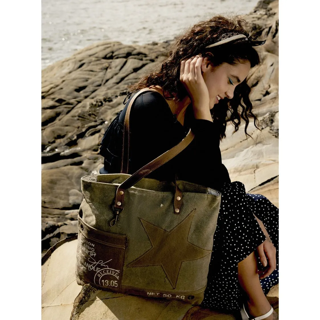 Stars And Smoke Tote Bag sold by Myra Bag product image thumbnail 5