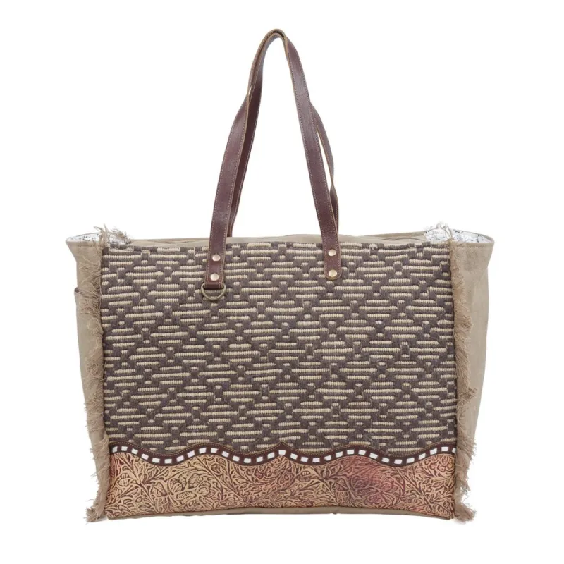 Bruine Weekender Bag sold by Myra Bag