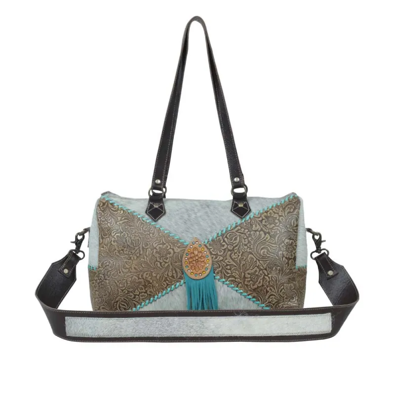 Azure waterfall Hand-Tooled Bag sold by Myra Bag