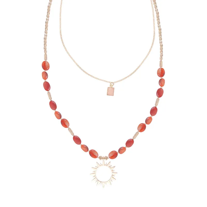 Maroon Stars Necklace sold by Myra Bag