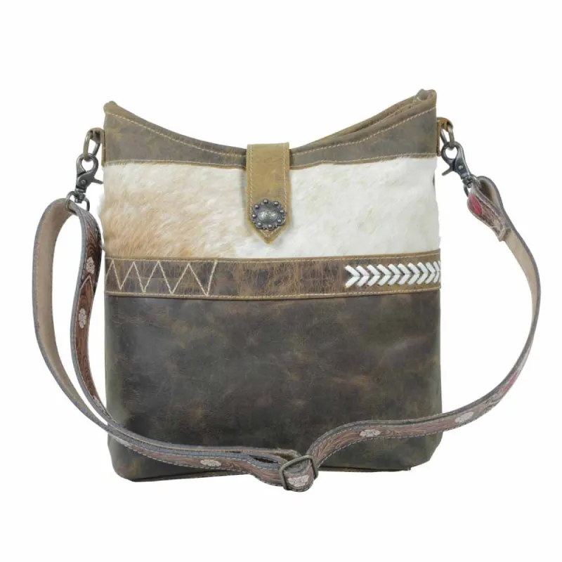 Hazel Hues Leather & Hairon Bag sold by Myra Bag