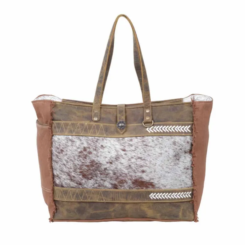 SALT N PEPPER CANVAS AND HAIRON BAG sold by Myra Bag