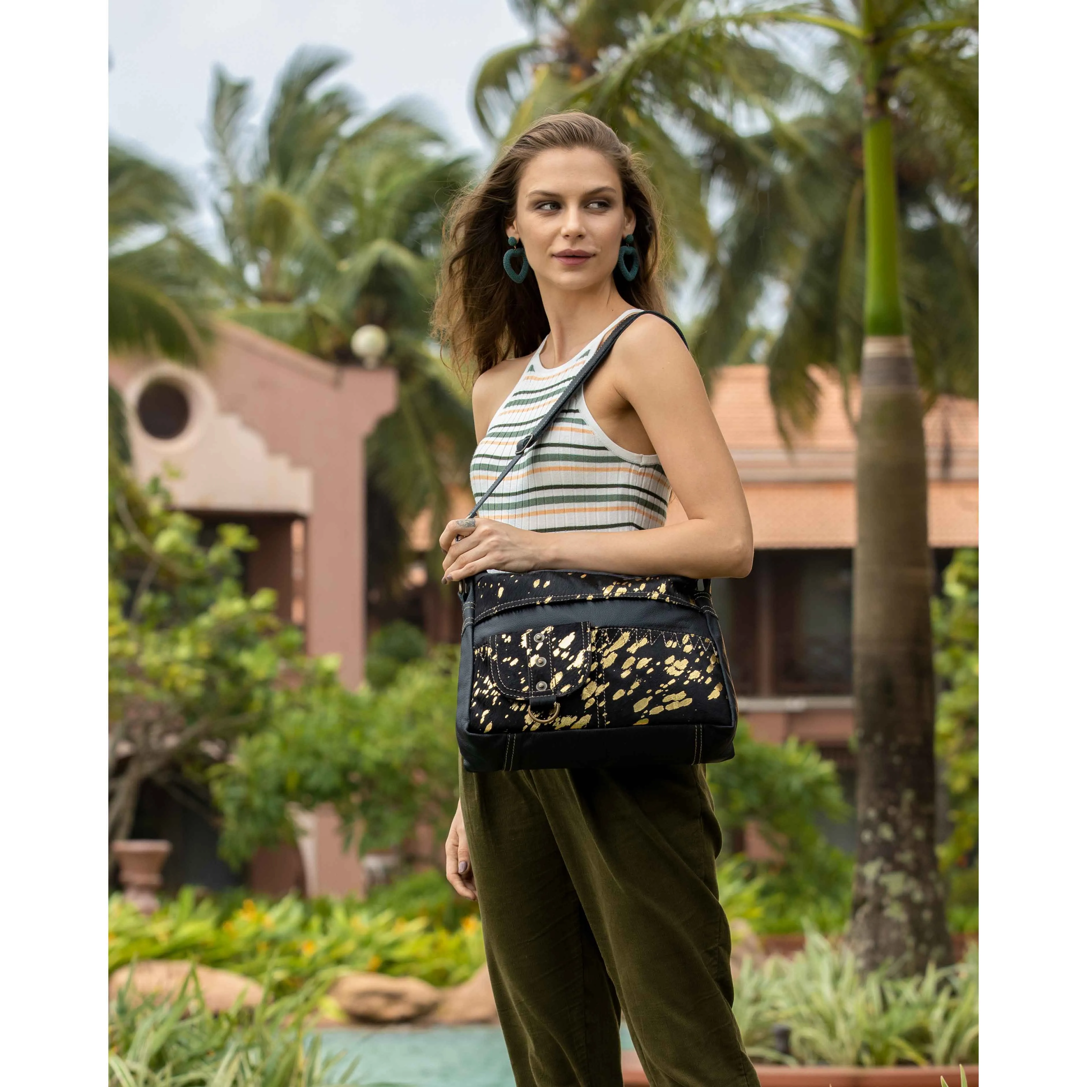 MODERN LEATHER AND HAIRON BAG sold by Myra Bag product image thumbnail 5