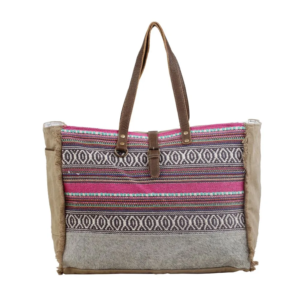 Vibrant Boho Weekender Bag sold by Myra Bag