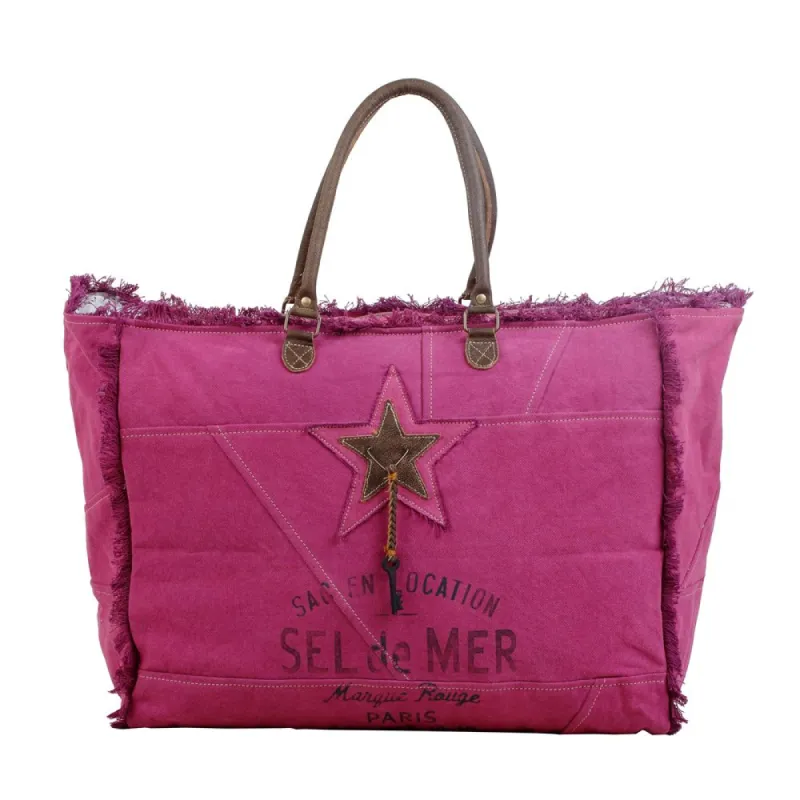 Popping Pink Weekender Bag sold by Myra Bag