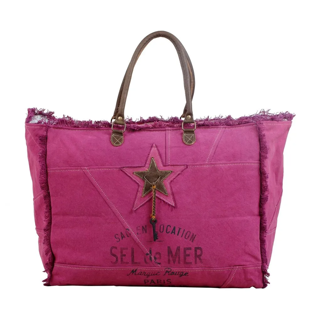 Popping Pink Weekender Bag sold by Myra Bag