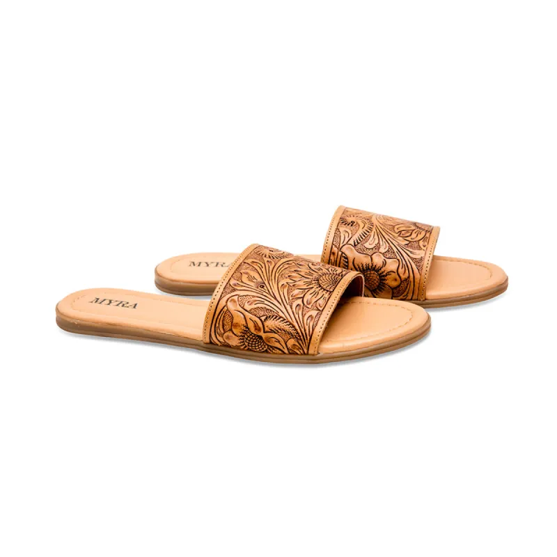 Coppu Western Hand-Tooled Sandals sold by Myra Bag