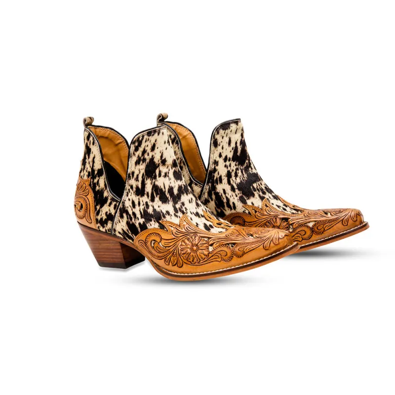 West Street Western Hand-Tooled Booties sold by Myra Bag