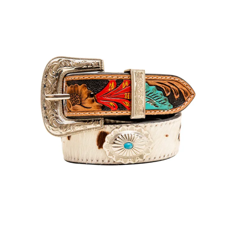 Cummerband Hand-Tooled Concho Women's Belt sold by Myra Bag