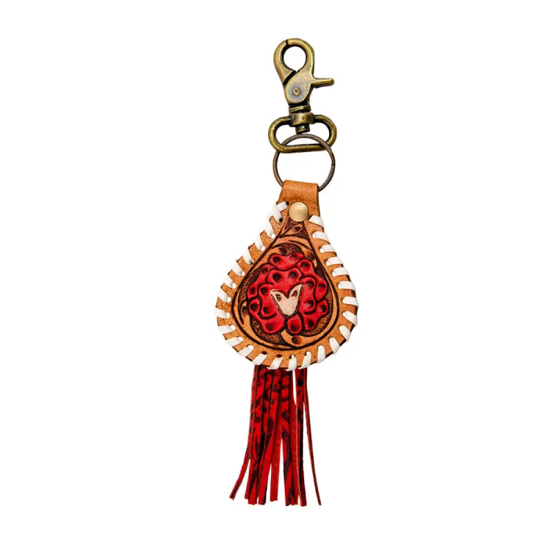 Yankee Hand-Tooled Leather Keyfob sold by Myra Bag