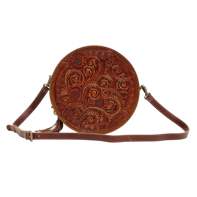 CRIMSON ORCHID ROUND BAG sold by Myra Bag