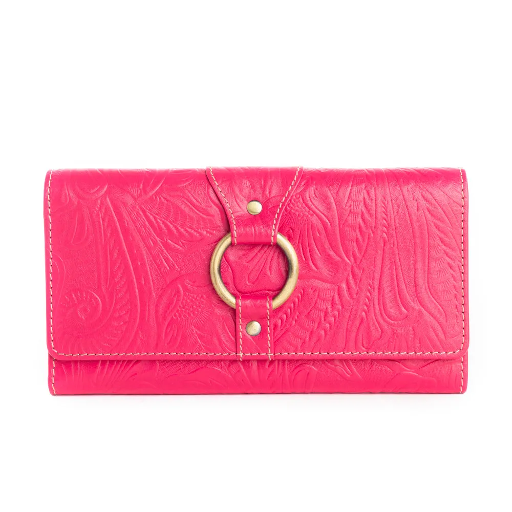 Vista Sonora Wallet in Magenta sold by Myra Bag