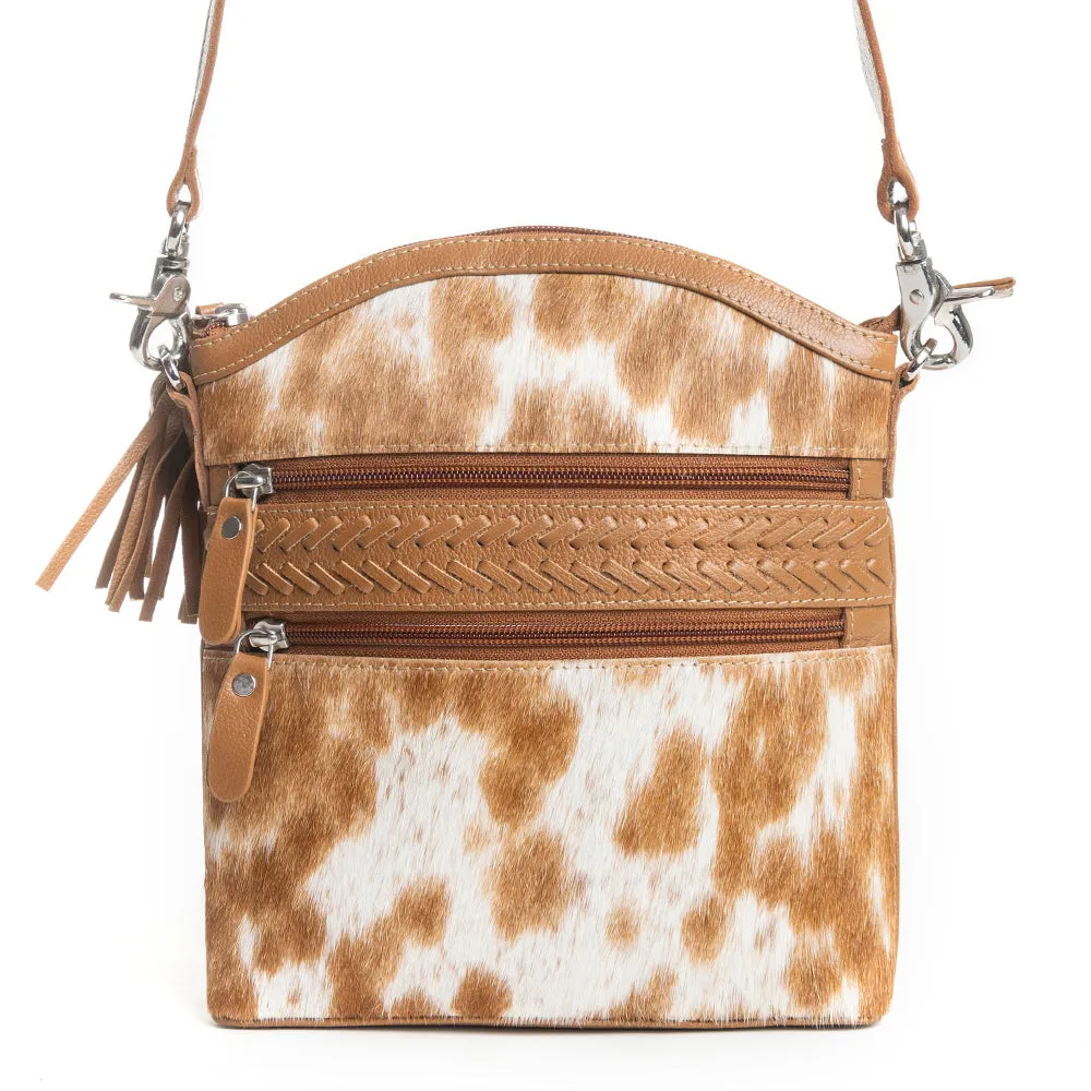 Wild Spirit Crossbody Bag in Brown & White sold by Myra Bag