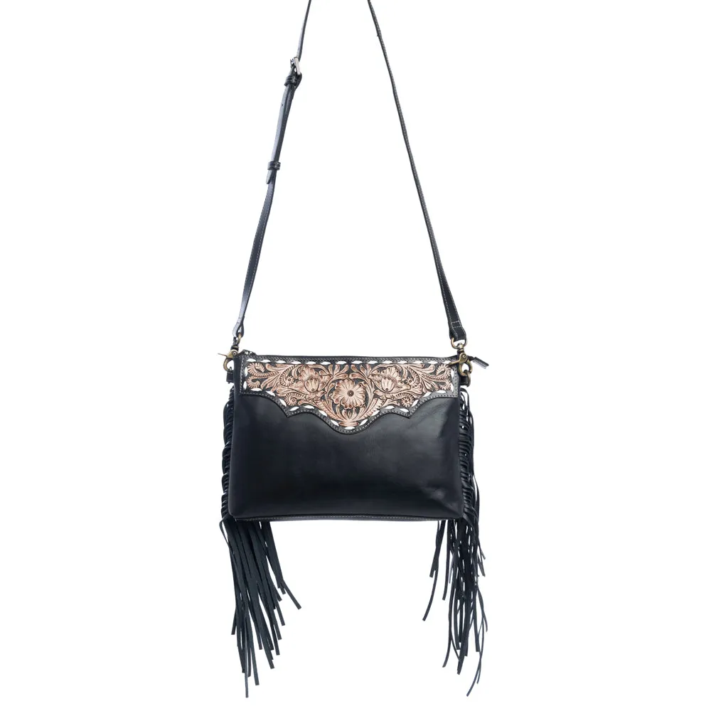 Chaparral Ridge Hand-Tooled Bag in coal sold by Myra Bag product image thumbnail 2