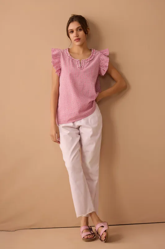 Peyton Gingham Top sold by Myra Bag