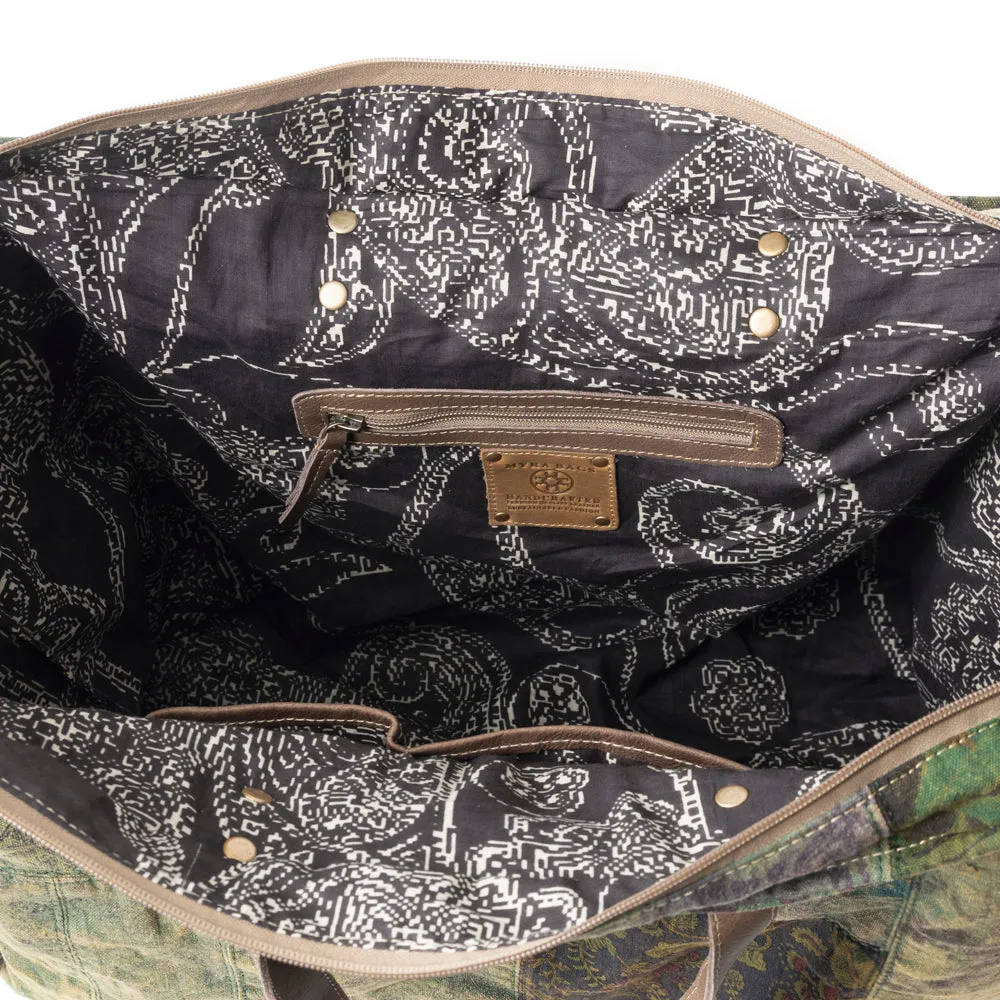 Fern Grove Patchwork Weekender Bag sold by Myra Bag product image thumbnail 4