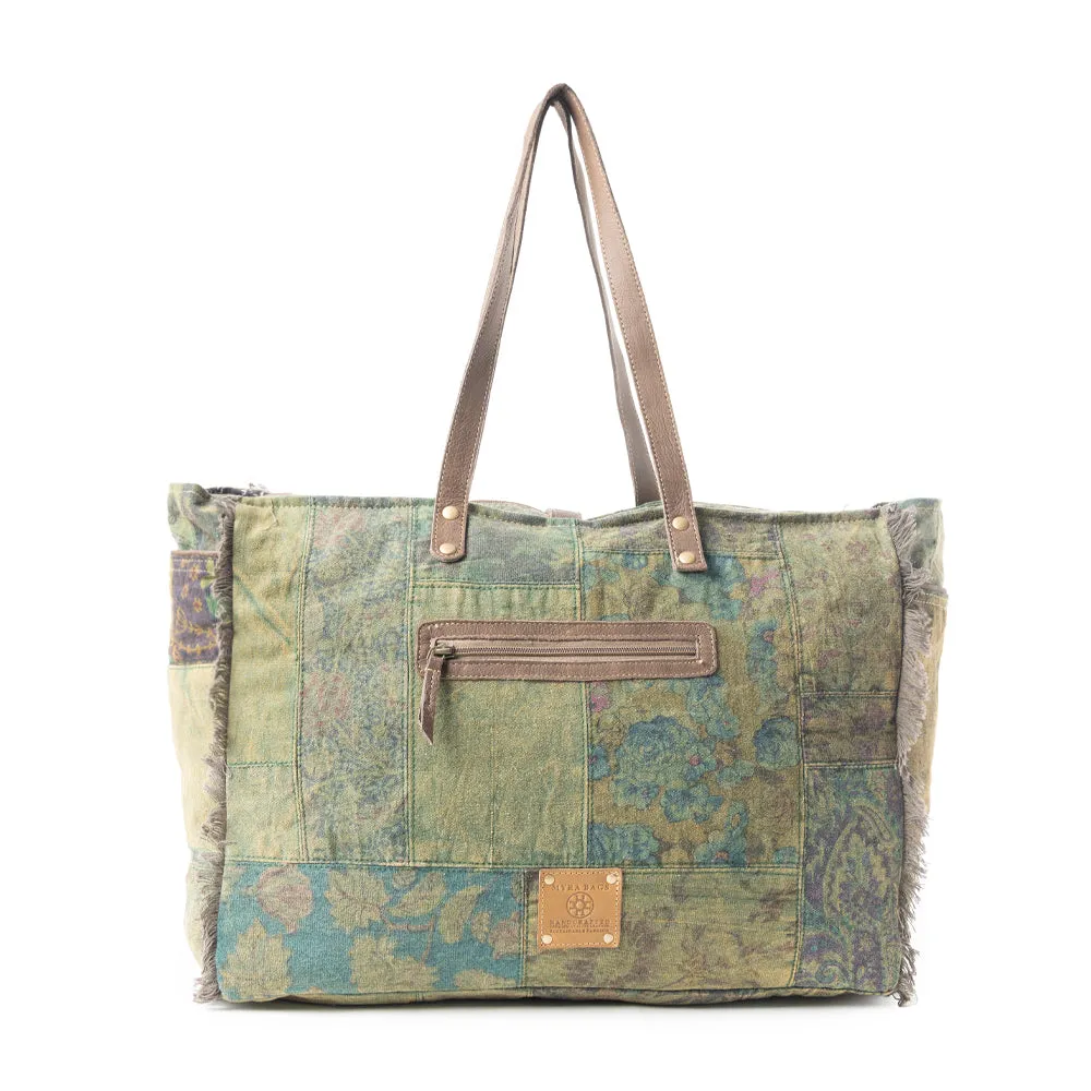 Fern Grove Patchwork Weekender Bag sold by Myra Bag product image thumbnail 3