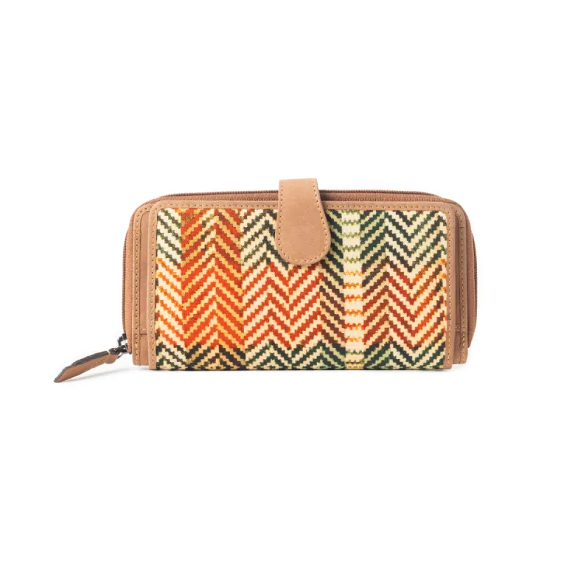 Harvest Chevron Wallet In Multicolor sold by Myra Bag