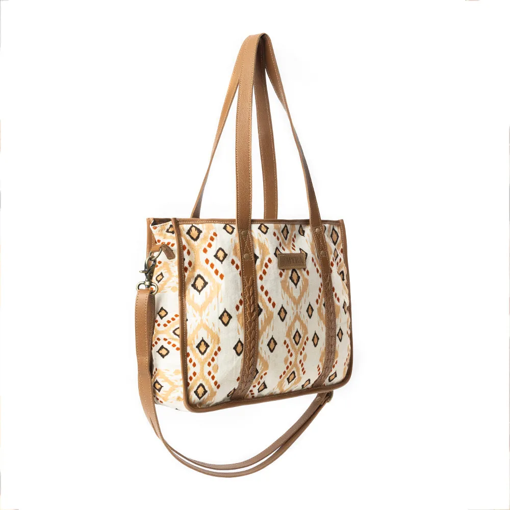 Mesa Flight Tote Bag In Brown & Yellow sold by Myra Bag product image thumbnail 2