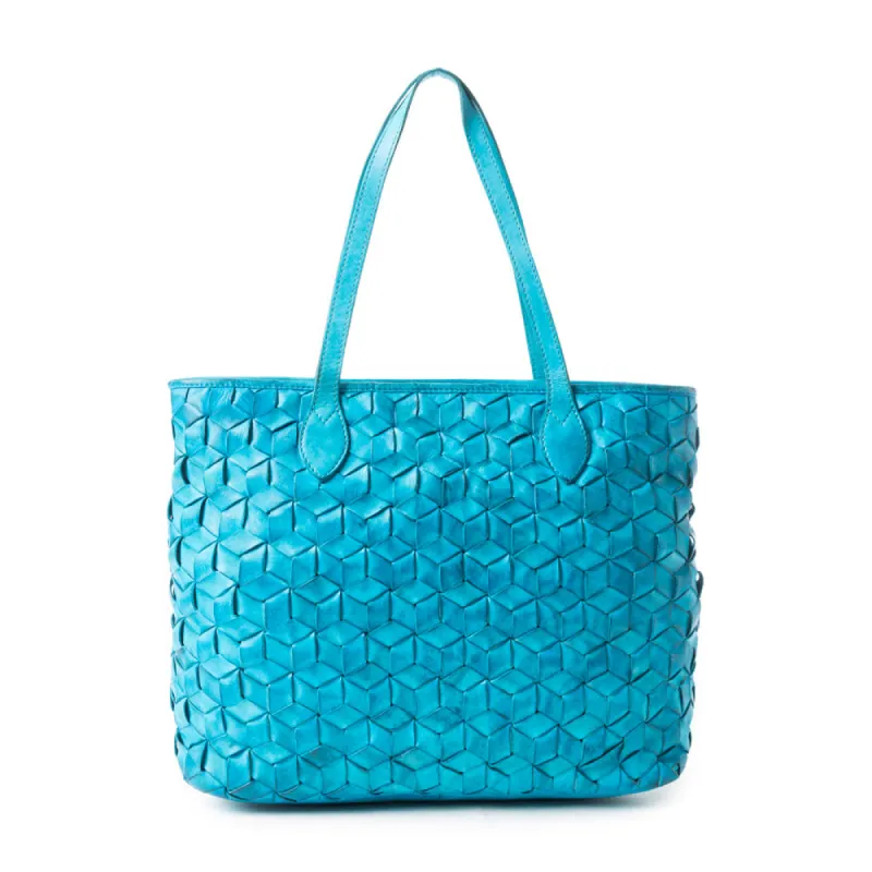 Aqua Prism Market Tote Bag In Blue sold by Myra Bag