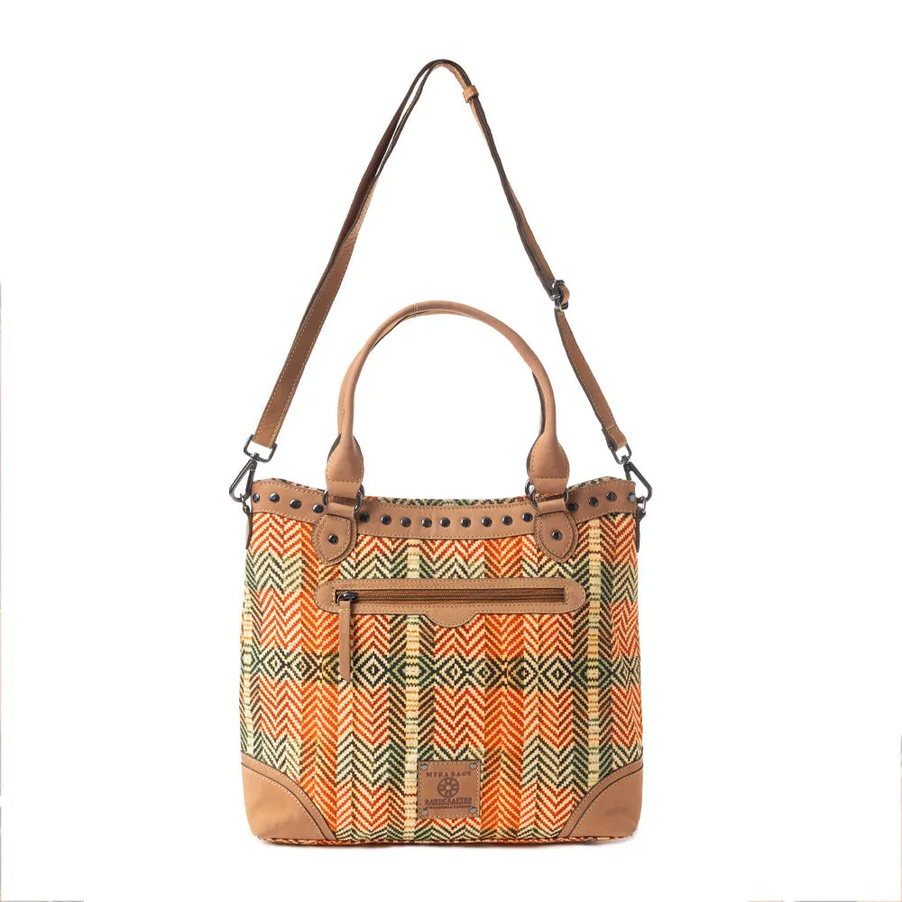 Harvest Chevron Carryall Tote Bag sold by Myra Bag product image thumbnail 3