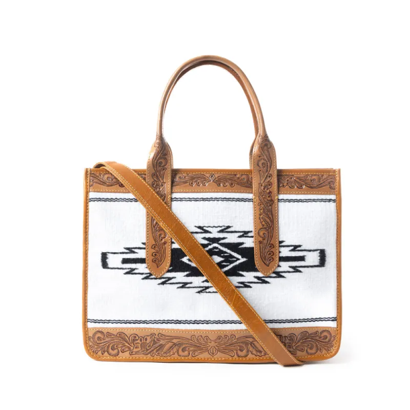 Ranch Hand Livery Shoulder Bag Brown and White sold by Myra Bag