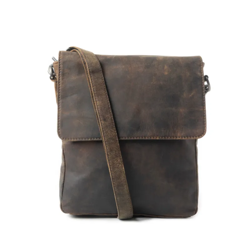 Mountain Heights Messenger Bag In Dark Brown sold by Myra Bag