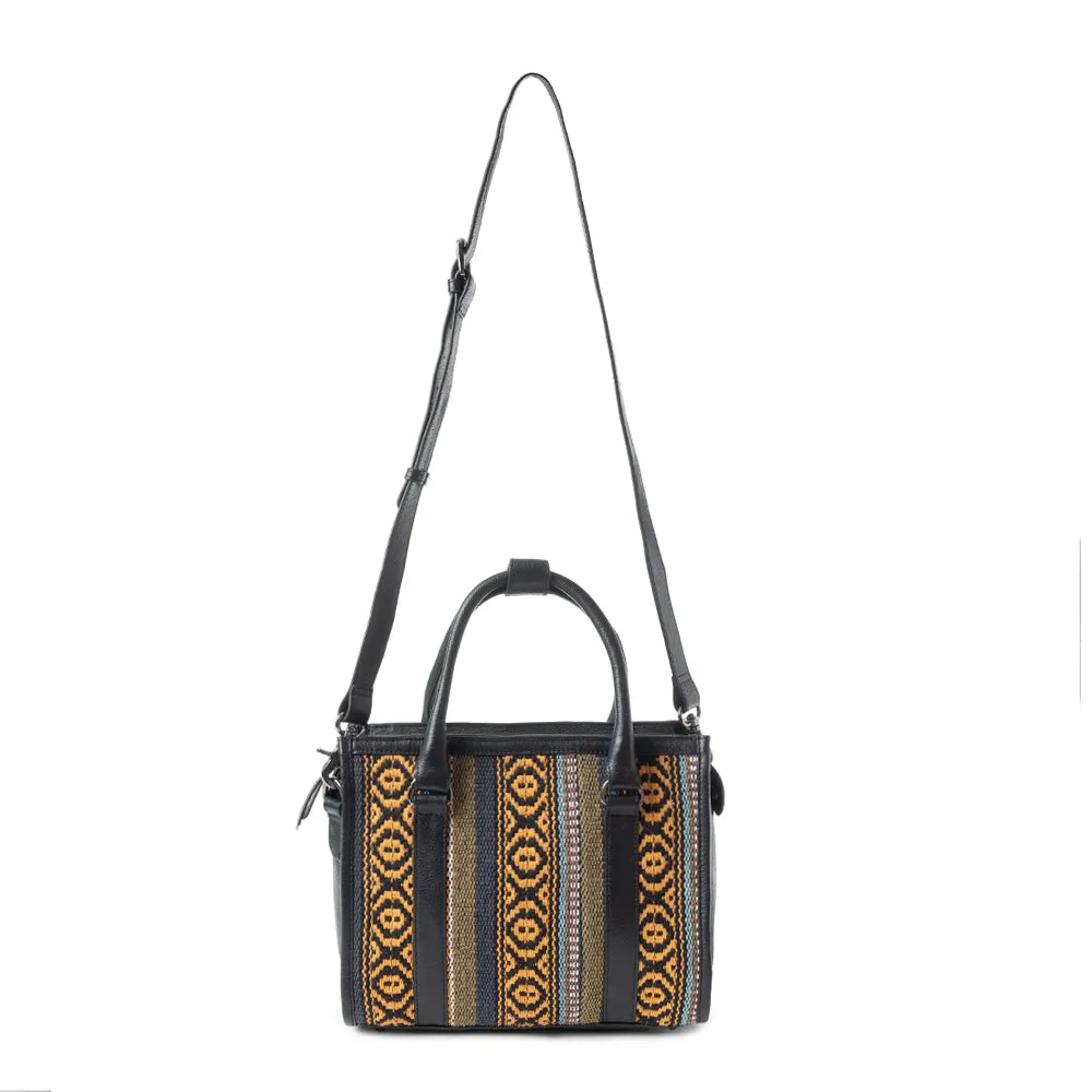 Nuevas Vistas Crossbody Bag In Black and Yellow sold by Myra Bag