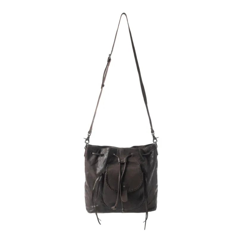 Mika Saddle Bucket Bag In Black sold by Myra Bag
