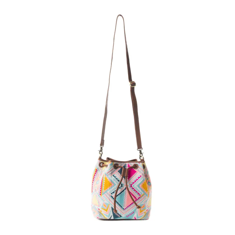 Pastel Desert Sunrise Bucket Bag In Pink sold by Myra Bag