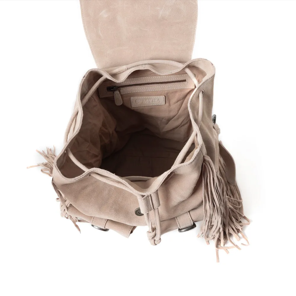 Deluxe Royale Backpack In Beige sold by Myra Bag product image thumbnail 4