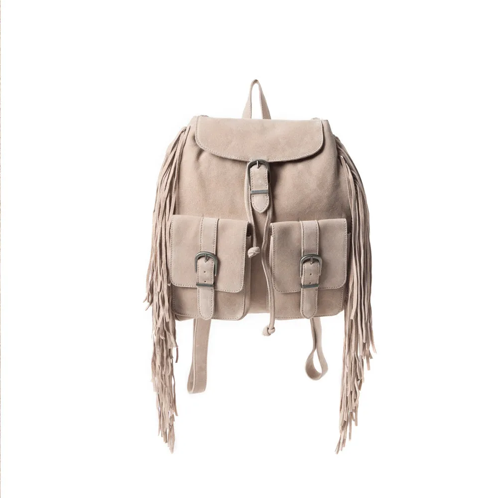 Deluxe Royale Backpack In Beige sold by Myra Bag