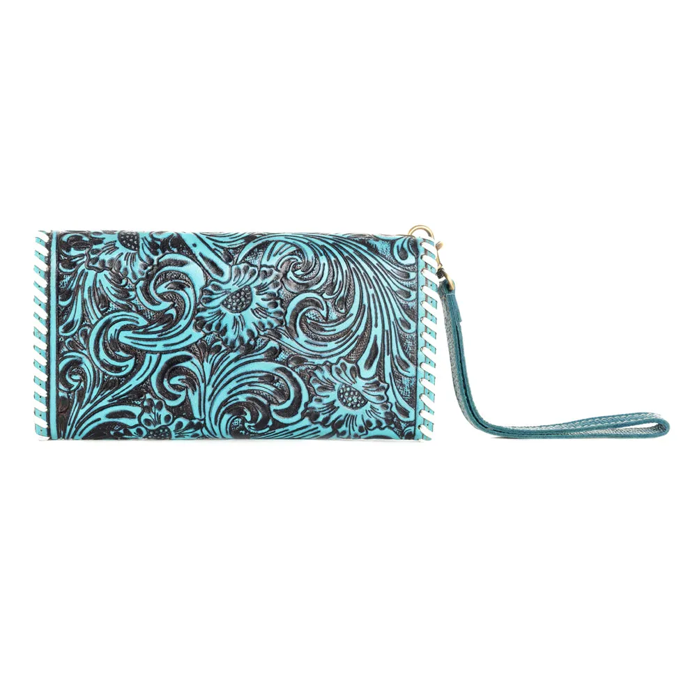 Desert Roses Wallet In Turquoise sold by Myra Bag product image thumbnail 3