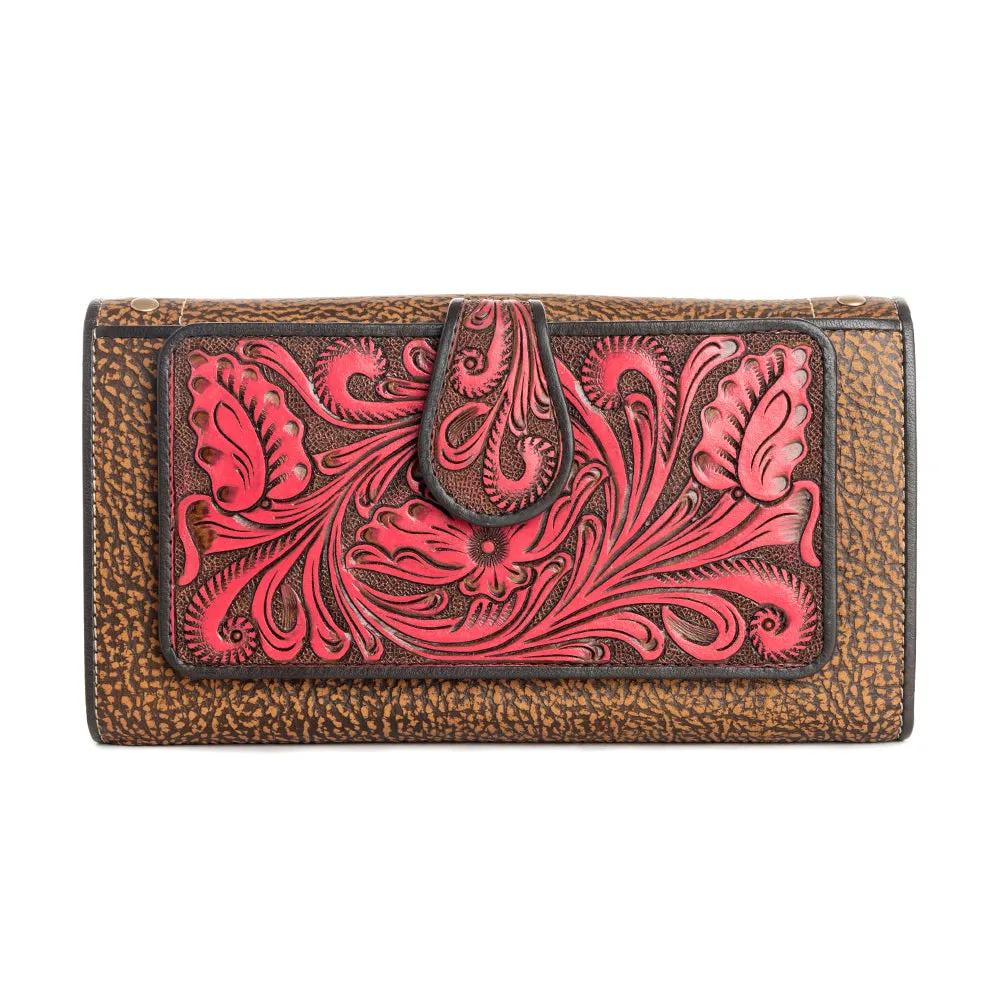 Danohue Peak Wallet in Crimson sold by Myra Bag