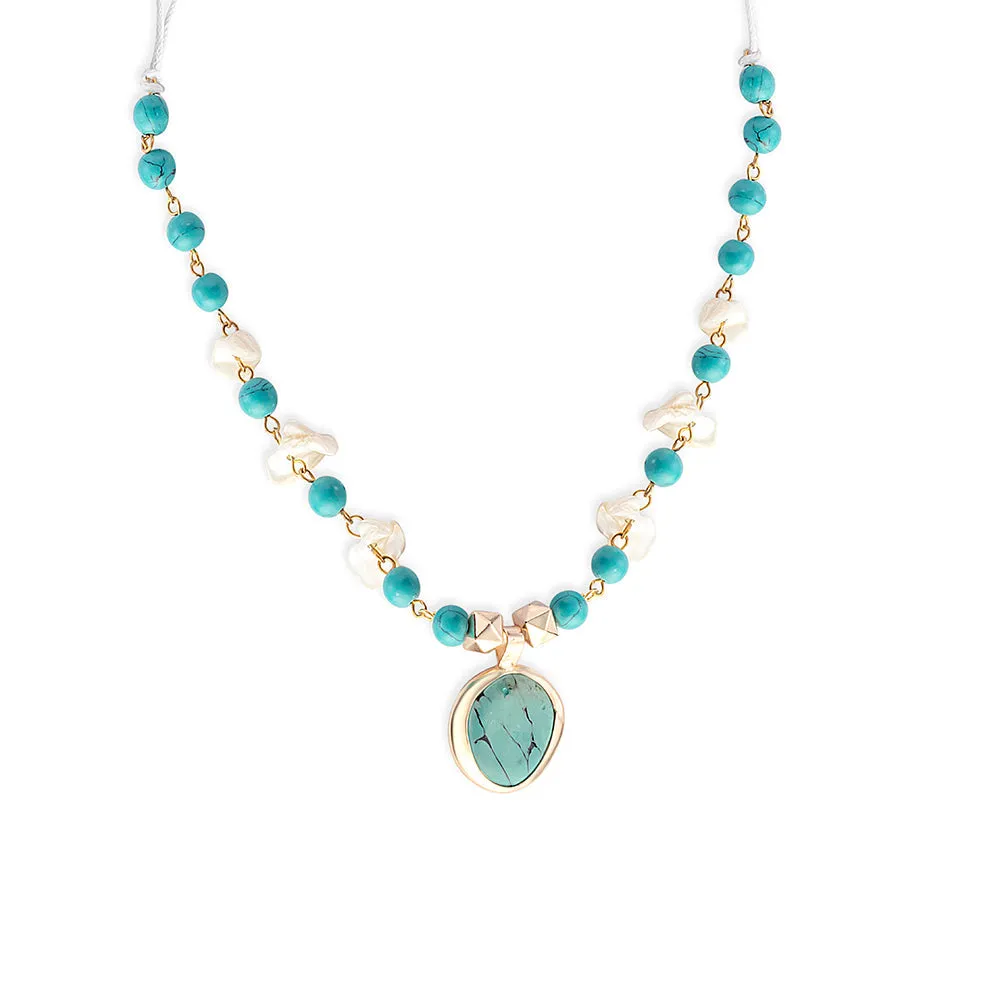 Mother of Pearl Pendant Necklace sold by Myra Bag