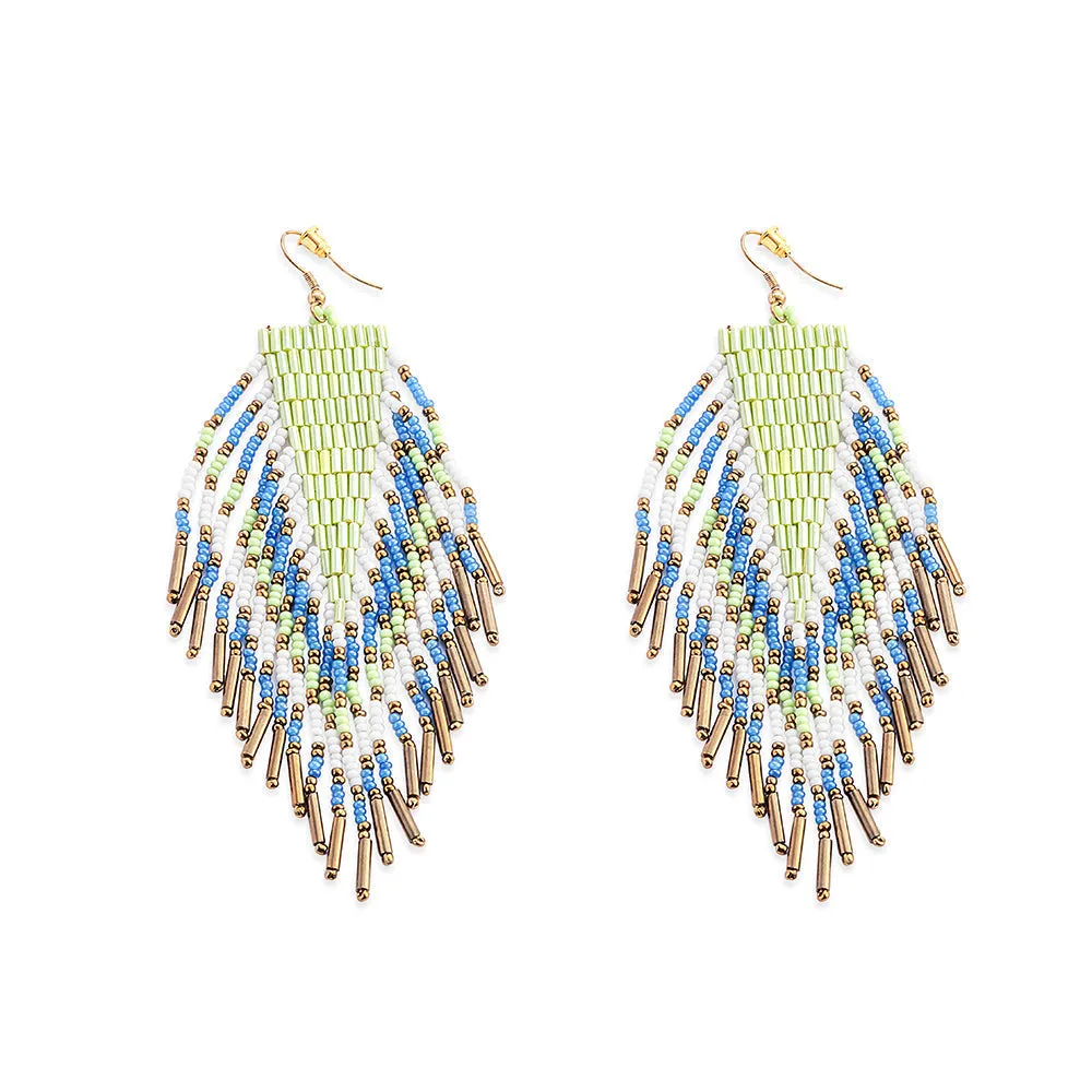Heritage Feather Beaded Earrings sold by Myra Bag product image thumbnail 2