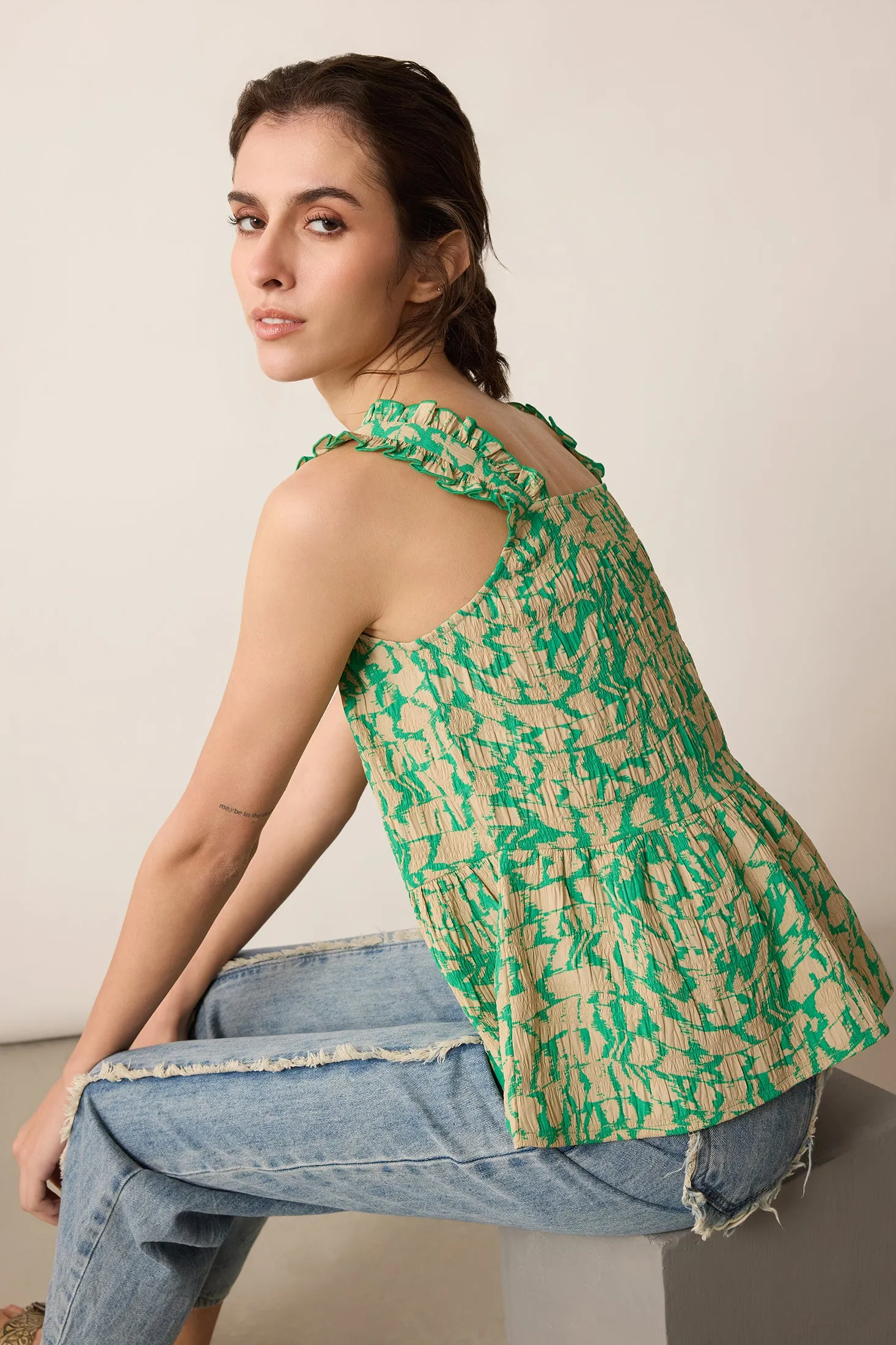 Amelia Top In Green sold by Myra Bag product image thumbnail 2