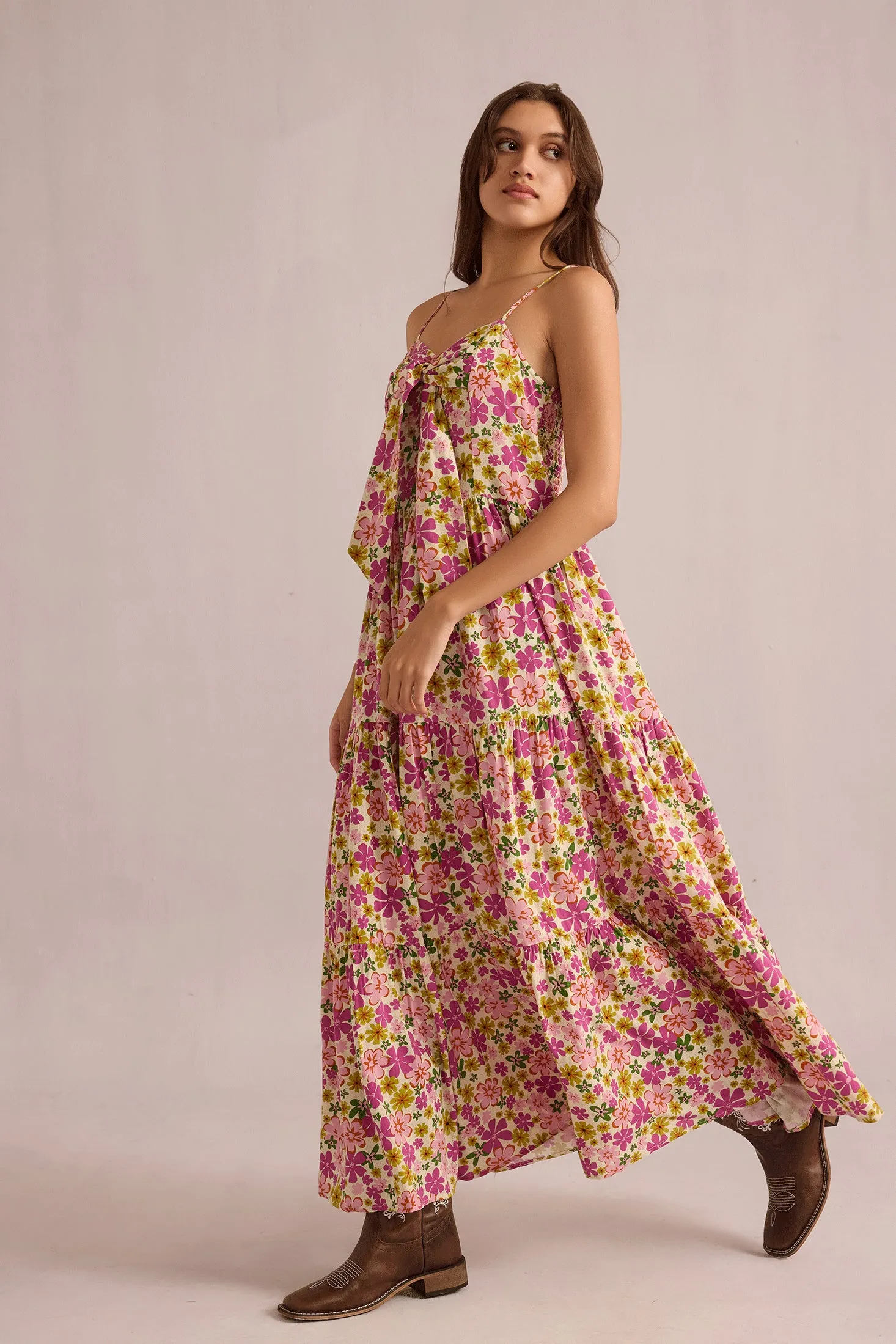 Jocelyn Joy Floral Dress In Pink sold by Myra Bag product image thumbnail 3
