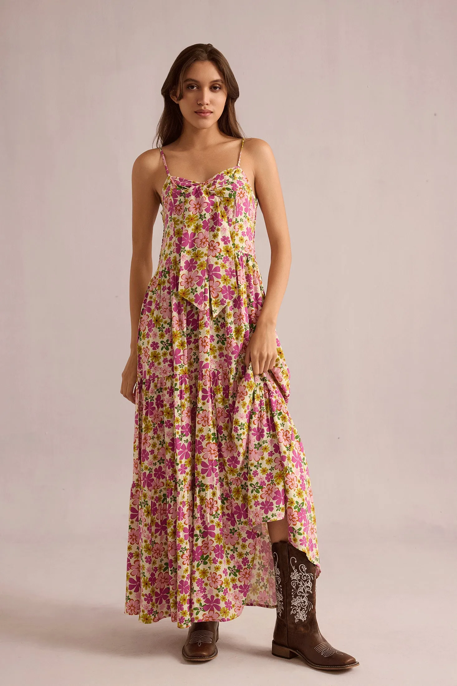 Jocelyn Joy Floral Dress In Pink sold by Myra Bag